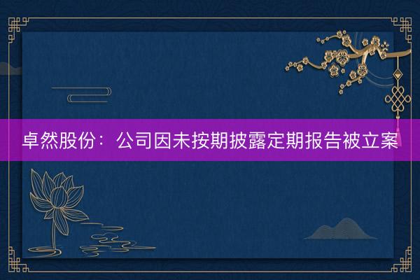卓然股份：公司因未按期披露定期报告被立案